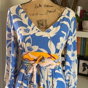 Anthropologie Maeve long dress with sash & pockets